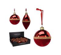 Pallina Albero Di Natale In Vetro Rosso 8cm e 12cm Prodotto Assortito - Varzi il Natale dal 1956