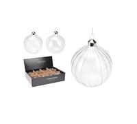 Pallina Albero Di Natale In Vetro Trasparente d10cm Prodotto Assortito - Varzi il Natale dal 1956