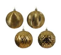Pallina albero Natale (1pz-10cm) Plastica Assortito Light gold 024401
