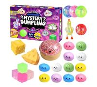 Pallina Antistress a Forma di Dumpling con Glitter, Calendario dell'Avvento con 24 Dumplings Squeezys a Sorpresa, 24 Pezzi a Caso per Rilassamento e Divertimento a Casa, Party per Adulti
