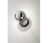 PALLINA APPLIQUE 1 LUCE ATTACCO G9 NERO CON SFERA FUME' D.14CM