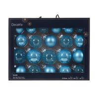 PALLINA BOX 21 SFERE IN VETRO MISURE ASSORTITE AZZURRE