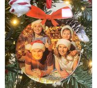 Pallina Buon Natale Famiglia personalizzata con foto in Plexiglass idea regalo