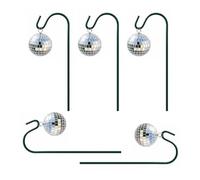 Pallina da discoteca riflettente, da giardino, impermeabile, con gancio in metallo verde e sfera da 3 cm, per patio, giardino, discoteca, decorazione da cortile, gancio superiore, ornamento floreale