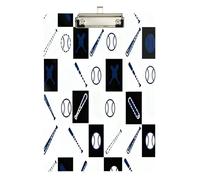 Pallina da golf modello a scacchi blu ristorante appunti acrilico carino per calcio softball Coaching Dimensioni 9 x 12,5 Tabla para escribir con clip