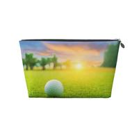Pallina da golf verde stampata al tramonto, Borsa da toilette Borsa per trucco Borsa per cosmetici Borsa da toilette da viaggio portatile