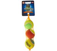 Pallina da tennis assortita Nobby con sonaglio XS 4,5 cm; rete in 3 pezzi