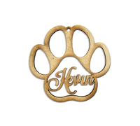 Pallina di Natale a Forma di Zampa Cane e Gatto in Legno Personalizzata con Nome Idea Regalo Buone Feste Buon Natale Addobbi Natalizi Festività Ghirlande Decorazioni Natalizie Casa Albero Presepe