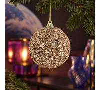Pallina di Natale color bronzo con glitter
