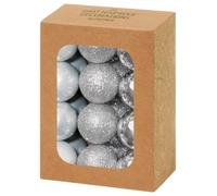 Pallina di Natale Confezione 30MM Assortiti Multi Finitura Argento 24