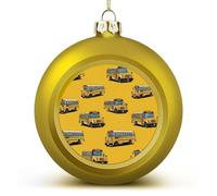 Pallina di Natale gialla a forma di autobus scolastico 1, da appendere, infrangibile, decorazione per albero di Natale