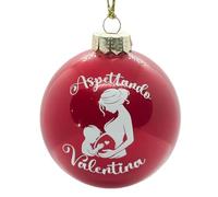Pallina di Natale personalizzata "Aspettando te" - Decorazione natalizia per futura mamma, gravidanza, idea regalo dolce attesa