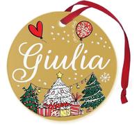 Pallina di Natale Personalizzata con Nome Giulia, Decorazione Natalizia 100% Italiana, colore oro da 8 cm (oro, Giulia)