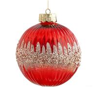 Pallina di Natale rossa con testo per champagne, dipinta a mano con materiale plastico per decorazione interna per le vacanze, diametro 15 cm (C-15 cm)