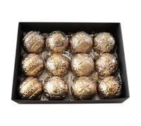 Pallina di Natale rustica per decorazioni per albero, stile vintage, in plastica infrangibile, design per ghirlande, ghirlande e decorazioni da tavola festive (curry antico)