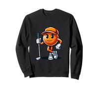 Pallina Golf Arancione Con Cappello Stile Divertente Felpa