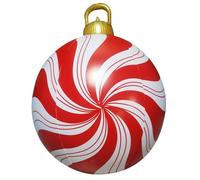 Pallina gonfiabile di Natale a forma di bastoncino di zucchero, 60 cm, palla di Natale gigante, palline di Natale ornamentali, decorazione per esterni, per albero di Natale, vacanze, cortile,