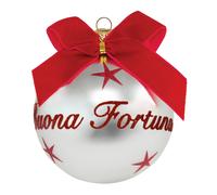 Pallina Natale Buona Fortuna perlata 10 cm