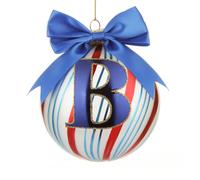 Pallina Natale con lettera B 10 cm Circus blu
