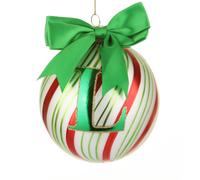 Pallina Natale con lettera L 10 cm Circus verde