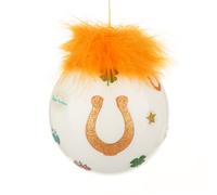 KASANOVA Pallina Natale ferro cavallo arancio 10 cm Good Luck arancione