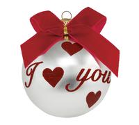 Pallina Natale I love you perlata 10 cm