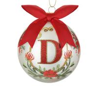 Pallina Natale lettera D 10 cm Royal Garden