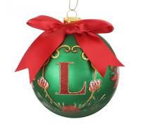 Pallina Natale lettera L 10 cm Royal Garden