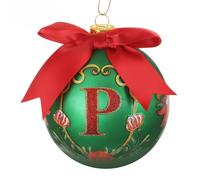 Pallina Natale lettera P 10 cm Royal Garden