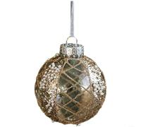 Pallina ornamentale per albero di Natale, 8 cm, in plastica trasparente, con glitter, con anello per appenderlo, per uso decorativo stagionale, con costruzione per uso ripetuto (A)