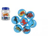 pallina rimbalzante con dinosauro 4 cm - mix di specie, 32 pezzi in barattolo
