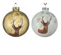 Pallina sfera in vetro decorate 2 Colorazioni 8 cm 1pz