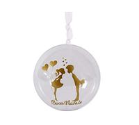 Pallina Sfera Plexiglass di Natale Personalizzabile 15cm (innamorati)