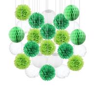 Palline a nido d'ape in carta velina Lanterne di carta multicolori Set di fiori e palline di carta 6-12 pollici 24 pezzi(Style 5,10inch(25cm))