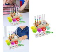 Palline arcobaleno in coppe Gioco da tavolo con mollette in legno per