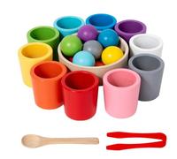Palline arcobaleno in tazze Giocattoli Montessori per bambini, Gioco