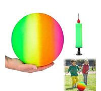 Palline Arcobaleno PVC,Rainbow Soccer,Pallone da Spiaggia,Palloni da Spiaggia Gonfiabili,Palloni da Spiaggia Arcobaleno Pallone,Palla Morbida PVC Bambini,Bouncy Kickball,9 inch (4)