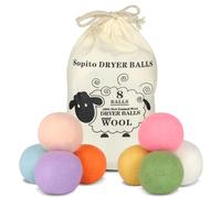 Palline Asciugatrice per Lavasciuga, 8 Pezzi in 100% Lana di Pecora, XXL Palline Ecologiche per Duvet, Ammorbidente Naturale per Abiti Morbidi