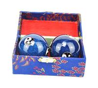 Palline Baoding portatili con scatola di immagazzinaggio durevole per bambini anziani genitori blu Tai Chi
