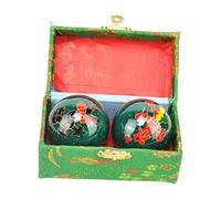 Palline Baoding portatili con scatola di immagazzinaggio durevole per bambini anziani genitori verde