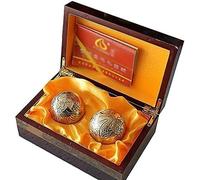 Palline Baoding, Set di palline da massaggio, Palline Baoding Palline cinesi for esercizi di salute, Palla cinese for meditazione, Collezione di draghi e fenici intagliati in sfere di rame con regalo