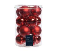 Confezione 16 palline di Natale in vetro rosso Natale 8cm