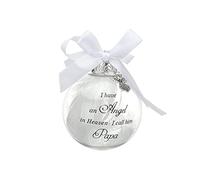 Palline commemorative di Natale con piuma "I Have an Angel in Heaven" con piccolo angelo ornamento di Natale, decorazione da appendere per mamma e papà