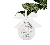 Palline commemorative di Natale con piuma "I Have an Angel in Heaven" con piccolo angelo ornamento di Natale, decorazione da appendere per mamma e papà