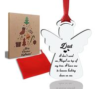 Palline commemorative per albero di Natale, decorazioni commemorative per papà, in acrilico, a specchio, regalo per ricordare i propri cari (argento, papà)