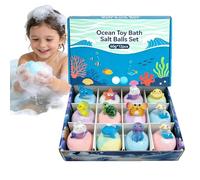 Palline da bagno per bambini, 12 pezzi di palline da bagno colorate e delicate schiumogene - palline da bagno giocattolo cestino regalo - per adolescenti famiglia amici ragazzi ragazze figlia e