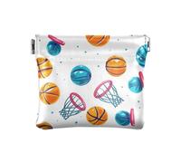 Palline da basket modello cerchio spremere portamonete sacchetto portamonete titolare PU pelle mini portafoglio portamonete per donne ragazze uomini