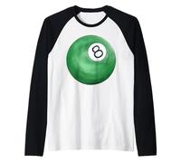 Palline da Biliardo e Biliardo dipinte a Mano, Colore: Verde Maglia con Maniche Raglan
