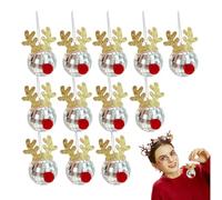 Palline da discoteca a specchio argentate, da appendere, per decorazioni per albero di Natale, per feste, Natale, matrimoni, effetto luce
