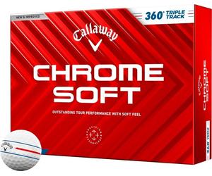 Palline da golf Callaway Chrome Soft 2024 360 Triple Track, 12, Chrome Soft